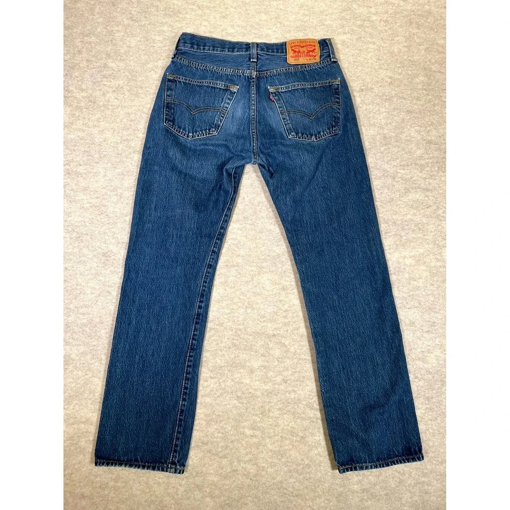 Levi's 501 Jeans Mens 29x30 Blue Denim Cotton‎ 5-Pockets Straight Leg Mid Rise